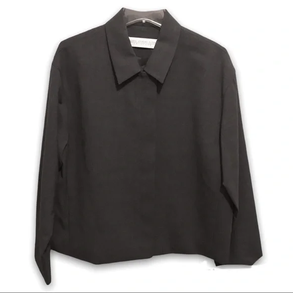 Valerie Stevens Petites Collection Gray Wool Zip Front Long Sleeve Jacket NWOT - Picture 1 of 15